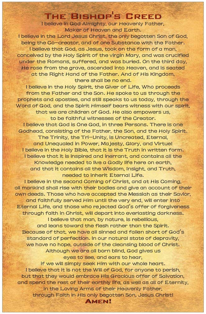 Bishop's Creed Inspirational Christian Poster-L52