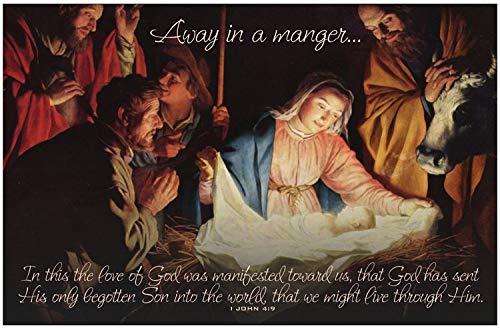 Creation Enterprises Away in a Manger Inspirational Christian Poster-I9