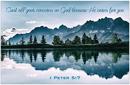 Creation Enterprises Cast All Your Concerns Inspirational Christian Poster-A22