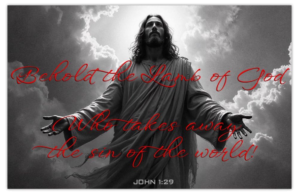 Behold the Lamb Inspirational Christian Poster-M5